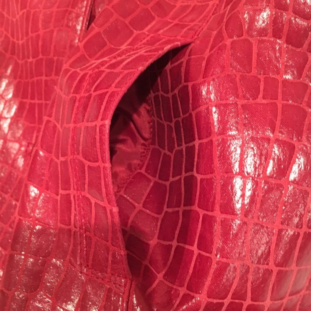 Like new! Embossed Leather Blazer - Picture 7 of 8